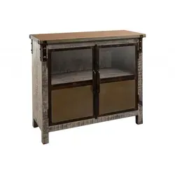 Massivmoebel24 Sideboard (Sideboard Mango 100x40x90 braun lackiert HEAVY INDUSTRY #227) braun