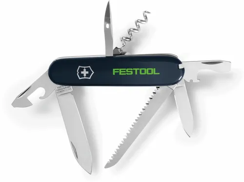 FESTOOL Taschenmesser Victorinox - 497898 - Festool Freizeit und Sport, vielseitiges Taschenmesser mit hochwertigen Klingen und robustem Design für Outdoor-Abenteuer.