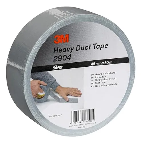 3M Hochleistungs-Klebeband 2904, äußerst anpassbar, starkes Gaffa-Klebeband, 48 mm x 50 m, Silber, 1 Rolle