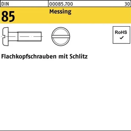 200er PACK(Stk)  000085700009030008 Flachkopfschraube DIN 85 m.Schlitz M 3 x 8 M