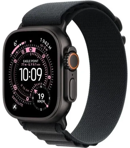 Apple Watch Ultra 3 GPS + Cellular 49mm - Black Titanium Case - Smartwatch mit Touch OLED Display, 42 Stunden Akkulaufzeit und robustem Titan-Gehäuse für Outdoor-Abenteuer.
