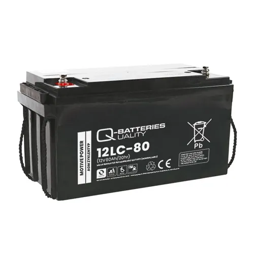Q-Batteries 12LC-80 12V - 80Ah Blei Akku AGM, wartungsfrei und ideal für Solaranwendungen und elektrische Rollstühle