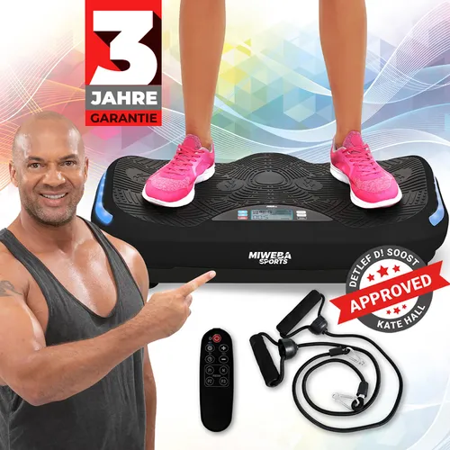 4D Vibrationsplatte MV300 | Vibrotrainer mit Bluetooth und Lautsprecher - Vibrationsplatte für effektives Fitness Training mit 16 Widerstandsstufen und innovativer 4D-Vibration. Ideal für Zuhause, transportabel und mit Bluetooth für kabellosen Musikgenuss.