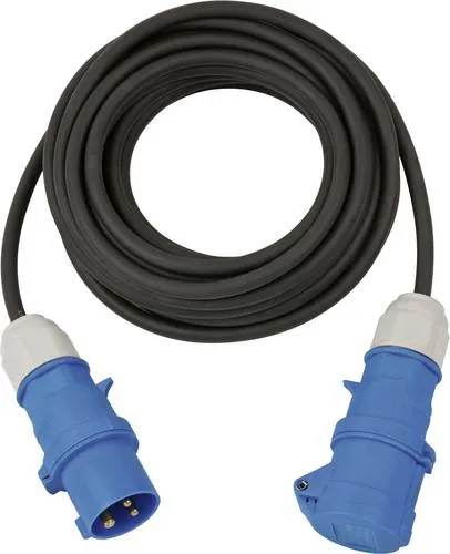 Brennenstuhl 1167650110 Strom Verlängerungskabel 16 A Schwarz 10.00 m - Verlängerungskabel für Baustellen, IP44, ideal für den Außeneinsatz dank robustem Gummikabel. CEE-Stecker und Kupplung sorgen für hohe Sicherheit.