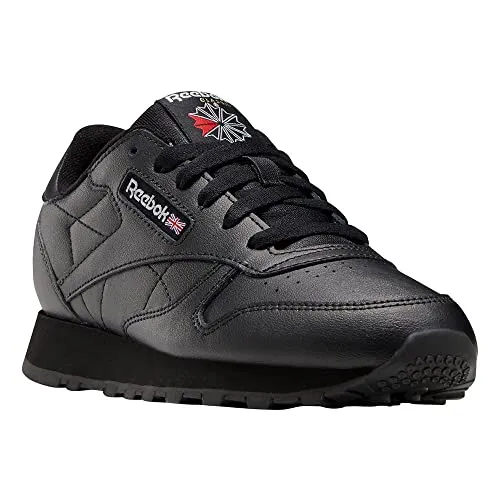 Reebok Classic Leather Sneaker - Core Black, hochwertiges Leder und bequemer Gummiverschluss für optimalen Tragekomfort