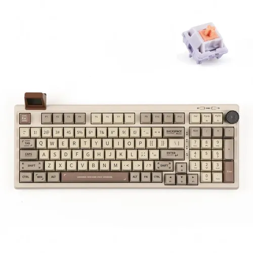 Epomaker RT100 95% Mechanische Retro-Tastatur, QWERTY US, Wisteria Tactile