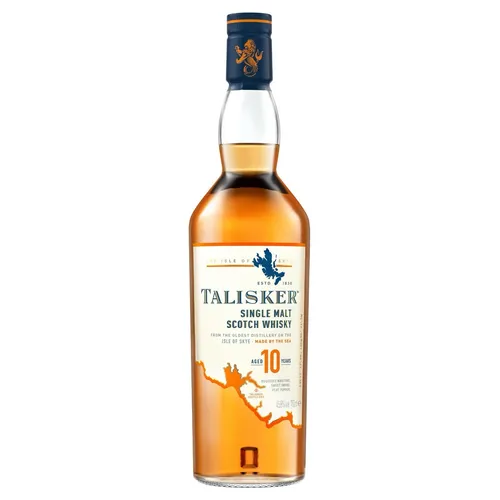 Talisker 10 Jahre - Aromatischer Single Malt Scotch Whisky 45,8% vol, handverlesen von der Isle of Skye in Geschenkverpackung
