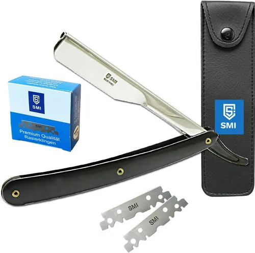 SMI Rasiermesser mit Wechselklinge Barber Rasierer Bart Rasierer Rasier Messer Bartmesser mit 100 Rasierklingen