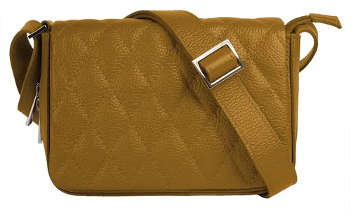 Cluty Umhängetasche Damen 021375 gelb - Stylische Umhängetasche im Stepplook, erweiterbar durch Reißverschluss für mehr Stauraum. Ideal für Feiern und romantische Abende.