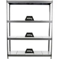 PROREGAL® Schwerlastregal Metal Beast Four, 240x200x60cm, Grau - Werkstatteinrichtung, robustes Schwerlastregal aus Stahlplatten mit einer Tragkraft von bis zu 600 kg pro Boden, ideal für Werkstätten und Lager.