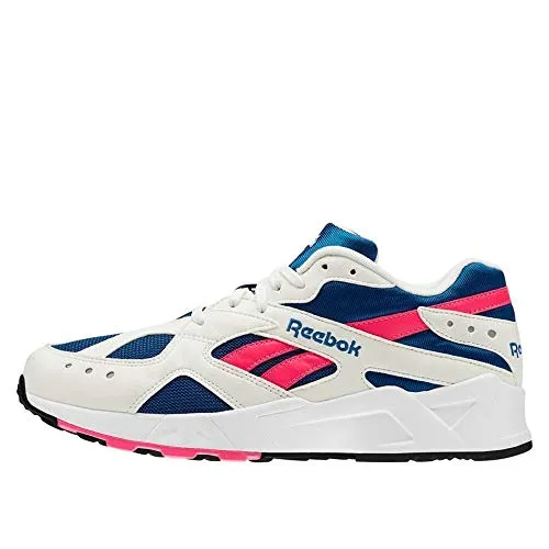 Reebok AZTREK Unisex Classic Sportschuh - Herren-Sneaker mit zeitlosem Design in Weiß, Beige, Rot und Blau. Ideal für Freizeit und Sport, bietet optimalen Komfort und Unterstützung während des Laufens.