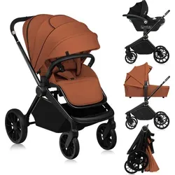 LIONELO MIKA PLUS 3-in-1 Buggy - Vielseitiger Kinderwagen für 0-48 Monate, mit verstellbarer Rückenlehne, fortschrittlicher Dämpfung und 360° Rädern für hohen Komfort auf jedem Terrain.