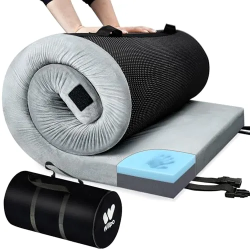 Willpo CertiPUR-US Memory Foam Campingmatratze mit Reisetasche - Vielseitige Campingmatratze mit 2 waschbaren Bezügen für drinnen und draußen. Der hochwertige Memory-Schaum sorgt für Komfort und passt sich der Körperform an. Ideal für Camping, Übernachtungen und als Gästebett.