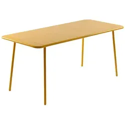 BERGAME 6-Sitzer-Gartentisch 160 cm Gelb - Eleganter 6-Sitzer-Gartentisch in Gelb, robust aus pulverbeschichtetem Stahl. Ideal für gesellige Momente im Freien, wasserabweisendes Design für sorgenfreie Nutzung. Perfekt für Terrasse oder Balkon!