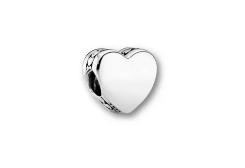 PANDORA Moments Gravierbares Herz Charm aus Sterling Silber - Bead Charms für Damen, personalisierbar mit Gravur für besondere Botschaften oder Daten, ideal für individuelle Armbänder.