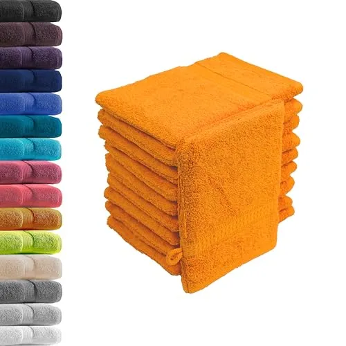 10er Set Waschhandschuhe Waschlappen Terra 16x21 cm | 100% Baumwolle Frottier | Oeko-TEX® Standard 100 | Premium Qualität 500 g/m²