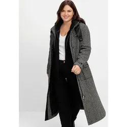 Sheego Trenchcoat Große Größen im Cargo-Stil, mit Stehkragen schwarz 48