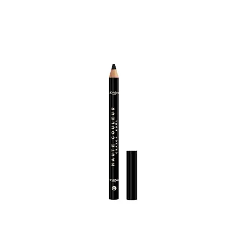 L'Oréal Paris Augen Make-up, Haute Couleur Khol Eyeliner für intensive Farbe & müheloses Verblenden, Wischfester Kajalstift mit Shea Butter, Cremige Puder-Formel, Farbe: Noir (Schwarz)