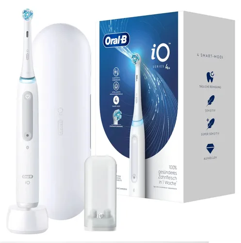 ORAL-B IO SERIES 4 M.REISEETUI - Rotierende elektrische Zahnbürste, revolutionäre magnetische iO-Technologie für optimale Mundhygiene und personalisierte Putzprogramme
