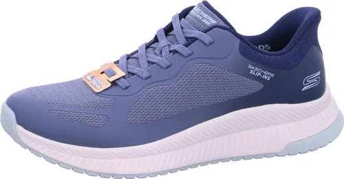 Skechers BOBS Squad 4 Staple Look Sneaker für Damen – Blau/Mehrfarbig, 38 EU - Bequeme Sneakers mit Memory-Schaum und integriertem Slip-In Design. Ideal für den Alltag, maschinenwaschbar und ohne Binden – für mühelosen Komfort.