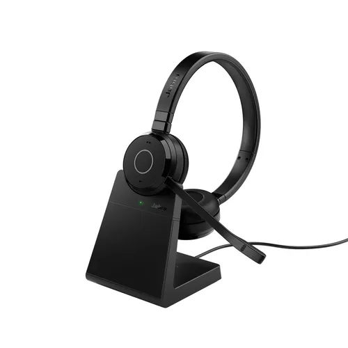 Evolve 65 TE Stereo Headset - On-Ear Bluetooth Headset mit Geräuschisolierung, kabellos, ideal für konzentriertes Arbeiten und UC-zertifiziert für optimale Kompatibilität.