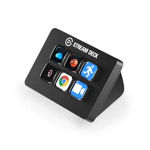 Elgato Stream Deck Mini - Mini USB Tastatur mit 6 Tasten, ideal für Gaming und kreative Anwendungen in Schwarz