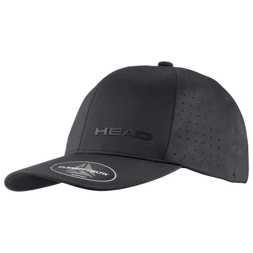 HEAD Unisex-Adult Delta Flexfit Cap - Schwarz, One Size - Tischtennissets: Leichte Flexfit Cap aus dehnbarem Doppelgewebe mit nahtloser Konstruktion und atmungsaktiven Perforationen für optimalen Tragekomfort.
