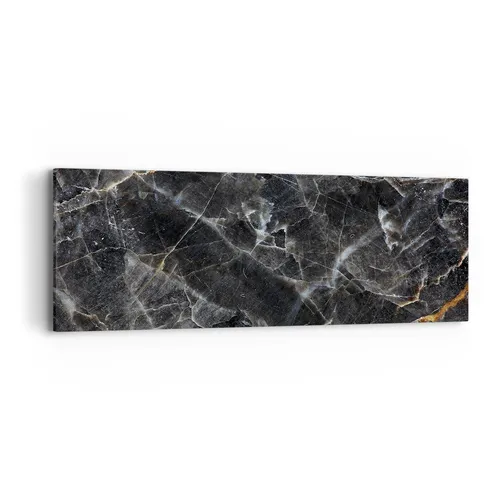 Wandbilder 90x30cm Leinwandbild Marmor Stein Schwarz Klein Bilder Art Wanddeko