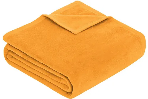 Ibena Porto Decke 150x200 cm – Weiche Kuscheldecke in Gelb Gold - Tragbare Decken: Hochwertige Baumwollmischung für kuschelige Wärme, pflegeleicht und in vielen Farben erhältlich – ideal als Geschenk oder für dein Zuhause!