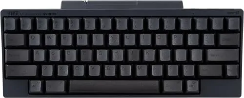 HHKB HYBRID Type-S Tastatur PD-KB800BS, Gedruckte Tastenkappen, Leise Professionelle Mechanische 60% Tastatur, Bluetooth, USB-C (Holzkohlenschwarz)