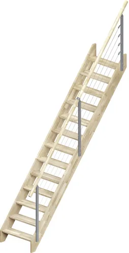 Dolle Raumspartreppe Brest Eiche gerade - Innentreppen, platzsparend und elegant, ideal für kleine Räume mit modernem Eichen-Design.