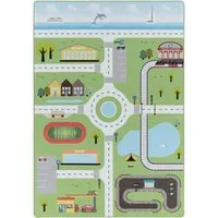 Kinderteppich "PLAY 2902" - Robuster Straßen Spiel Teppich für Kinderzimmer - Teppich für Kinderzimmer, rechteckig und 6 mm hoch, bietet ein sicheres Spielumfeld mit ansprechendem Design.