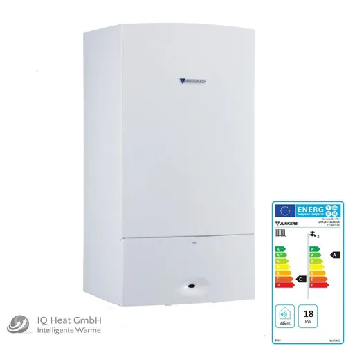BOSCH Junkers Gas-Heizwertkombitherme CerastarComfort ZWR 18-7 KE 23 - 8,9-17,8 kW, sofort warmes Wasser und energieeffizient für Heizungsmodernisierung