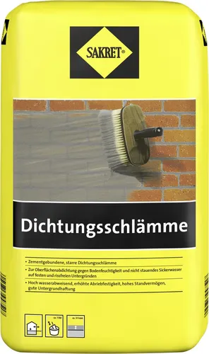 SAKRET Dichtungsschlämme 10 kg - Hochwertige Wandabdichtung - Wandabdichtung, flexibles und wasserdichtes System für zuverlässigen Schutz gegen Feuchtigkeit.