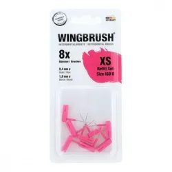 WINGBRUSH Interdentalbürste Refill Set, XS ISO 0 Pink x-fein - 8 Ersatzaufsätze für die WINGBRUSH Interdentalbürste, ideal für präzise Reinigung und Pflege der Zahnzwischenräume. Kompakt und praktisch für die tägliche Anwendung.