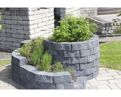 Kräuterschnecken Set Antik anthrazit-quarzit 160 cm x 140 cm x 60 cm - Mauersteine & Betonblöcke, stilvolles Hochbeet aus robustem Beton, ideal für kreative Gartenprojekte und Kräutergarten.