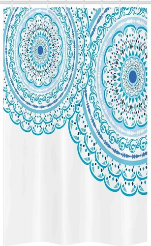 Abakuhaus Duschvorhang Badezimmer Deko Set aus Stoff mit Haken Breite 120 cm, Höhe 180 cm, Mandala Hochzeits-Einladung Spitze
