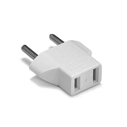 CABLEPELADO Adapter US-Stecker auf EU-Stecker, amerikanischer auf europäischer Steckdose, Reisestecker, 6 A, 125 V, 10 A, 250 V, Weiß, 1 Stück