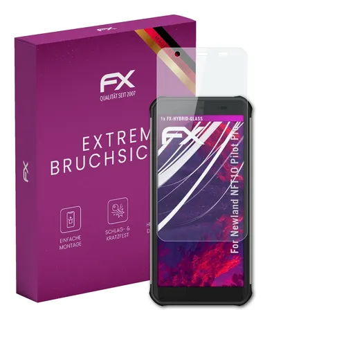 atFoliX Glasfolie für Newland NFT10 Pilot Pro Panzerfolie 9H Schutzpanzer
