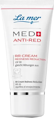 La mer Cuxhaven Med+ Anti-Red RR Cream 30 ml - Getönte Tagescreme für empfindliche Haut, reduziert Rötungen, passt sich dem Hautton an und bietet Lichtschutzfaktor 30 für einen ebenmäßigen Teint.