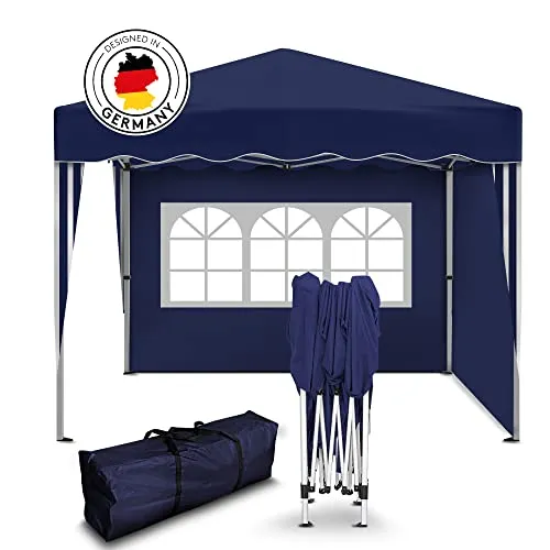 Kronenburg Faltpavillon 3x3m wasserdicht - Wasserdichter Faltpavillon mit UV-Schutz 50+, ideal für Garten und Veranstaltungen. Inklusive 2 Seitenteilen für zusätzlichen Schutz.
