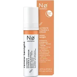 Nø Cosmetics renew tønight Ultimate Vitamin A Cream 50 ml - Reichhaltige Nachtpflege mit verkapseltem Wirkkomplex für alle Hauttypen. Fördert die Hauterneuerung, verbessert die Hautstruktur und reduziert sichtbar Falten. Frei von Mineralölen und Parabenen, Made in Germany.
