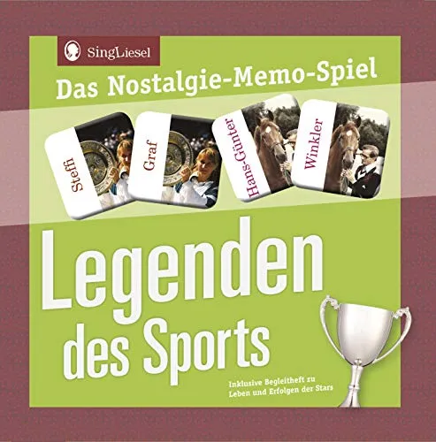 Legenden des Sports Memo-Spiel für Senioren - Gesellschaftsspiel für Senioren, fördert Gedächtnis und Erinnerungen an sportliche Legenden, ideal für gesellige Runden.
