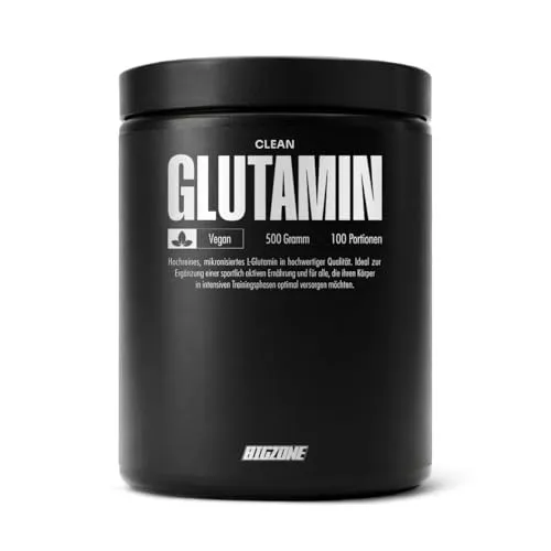Big-Zone L-GLUTAMIN 100% Pulver hochdosiert - Made in Germany 500g - Aminosäuren: 100% reines L-Glutamin in Micronized Qualität, ideal zur Unterstützung der Muskelregeneration und Leistungssteigerung.