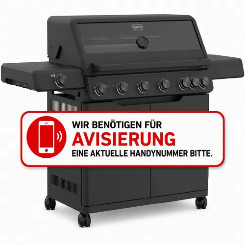 Rösle Gasgrill ALLFLAME Hero 6 - Schwarz - Premium Gasgrill mit 6 HEATSPIRE-Brennern und PRIMEZONE, ideal für Grillliebhaber, die perfekte Ergebnisse und viel Platz auf der großzügigen Grillfläche schätzen.