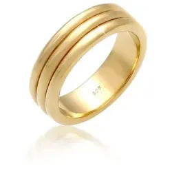 Elli Premium Partnerring - Drei Ringe Trauring Hochzeit 925 Silber goldfarben - Elegante Trauringe aus 925er Silber, ideal für den schönsten Tag im Leben. Breite Ringschiene von 6 mm und in Größe 62 mm erhältlich.