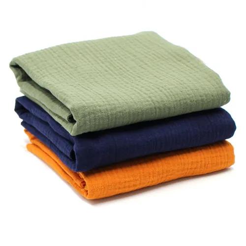 3x Double Gauze Musselin Set je 0,5m x 1,35m Stoff 100% Baumwollstoff Set11