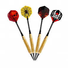 Softdart Karella - 24 Stück Messing und Alu in Dose - Pfeile Set mit 24 Softdarts, 18 g schwer, griffiger Messingbarrel für präzises Zielen, ideal für Anfänger und Fortgeschrittene.