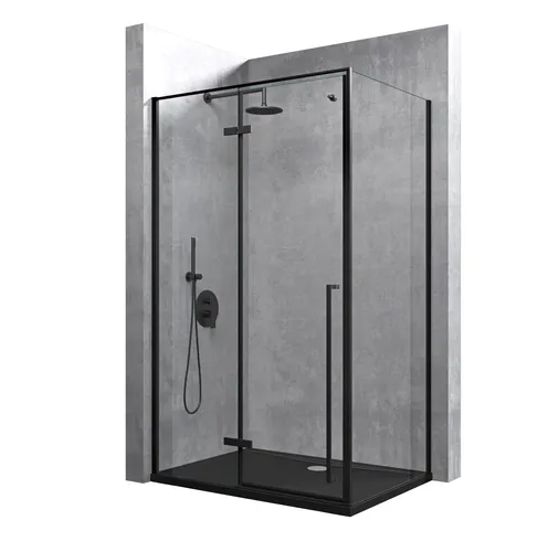 doporro Eckdusche Duschkabine Ravenna64 - Elegante Duschkabine in Schwarz - Eckdusche aus 6mm ESG-Sicherheitsglas, mit innovativer Nano-Beschichtung für einfache Reinigung und ebenerdigen Einbau, ideal für moderne Badezimmer.