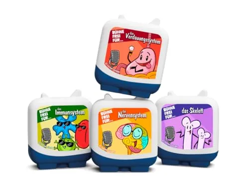 BOXINE Clever Tonie 4er Set - Bühne frei für... - Tonie Figuren für die Toniebox: Entdecke mit diesem Set spannende Körpersysteme durch Musik, Comedy und Quiz. Ideal für wissbegierige Kinder, die Lernen mit Spaß verbinden möchten.